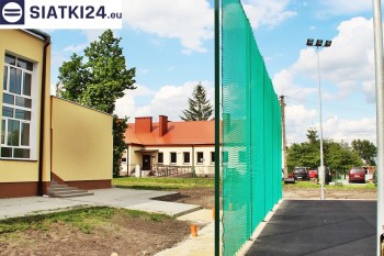 Siatki Leszno - Zielone siatki ze sznurka na ogrodzeniu boiska orlika dla terenów Leszna